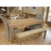 1.8m Reclaimed Elm Chunky Style Dining Table with 2 Latifa Chairs & 2 Backless Benches - 3